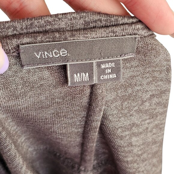 Vince Grey Speckled Long Sleeve Lightweight Top Sz M - Picture 6 of 9